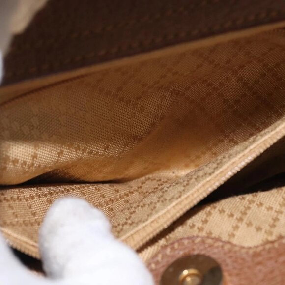 GUCCI Bamboo Hand Bag Suede Brown Gold 000 122 0316 Auth gh1243 - Picture 12 of 16
